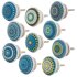 10 Stück bedruckte Möbelknöpfe aus Keramik mit Mandala Mustern