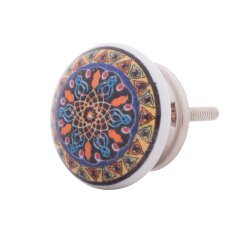 Bunter Möbelknopf mit Mandala Muster bedruckt Möbelgriffe Knöpfe für Schränke, Kommoden und Türen