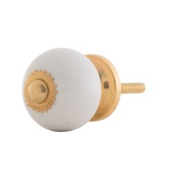 Weiß Möbelknopf Gold-Montur Zierkrone aus Metall Möbelgriffe Knöpfe für Schränke, Kommoden und Türen