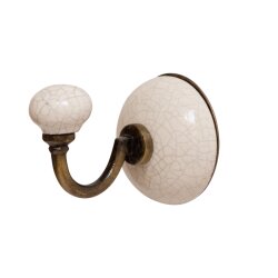 Vintage Garderobenhaken weiß Ornament Ø 6cm...