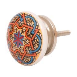 Bunter Möbelknopf mit Mandala Muster bedruckt Möbelgriffe Knöpfe für Schränke, Kommoden und Türen
