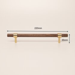 Stangengriff, Griff aus Messing und Walnussholz 22 cm
