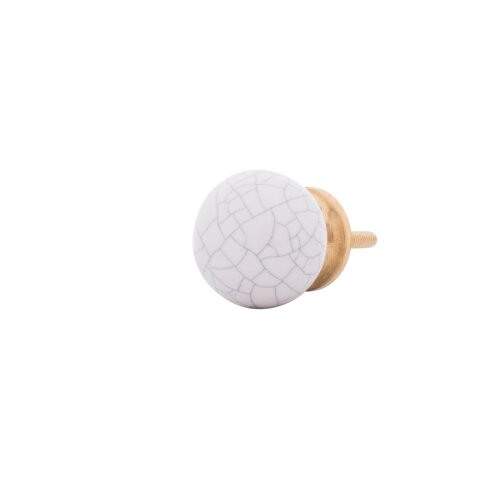 Kugelförmiger Möbelknopf Weiß geschlossen marmoriert Porzellan