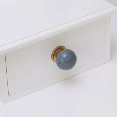 Kugelförmiger Möbelknopf Grau geschlossen marmoriert Porzellan