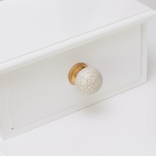 Kugelförmiger Möbelknopf Beige geschlossen marmoriert Porzellan