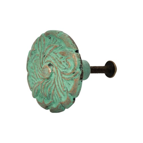 Möbelknopf aus Eisen Antik-Look Türkies, Vintage Shabby-Chic Möbelgriffe Knöpfe für Schränke, Kommoden und Türen
