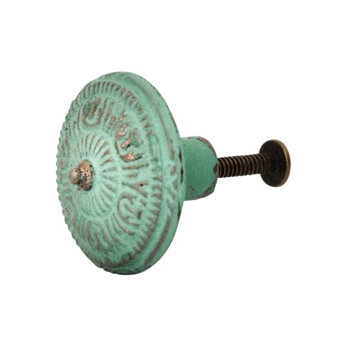 Möbelknopf aus Eisen Antik-Look Türkies, Vintage Shabby-Chic Möbelgriffe Knöpfe für Schränke, Kommoden und Türen