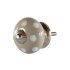 Möbelknopf Punkte gepunktet Polka-Dots Weiß Café Latte Cream Silber-Montur Zierkrone aus Metall Möbelgriffe Knöpfe für Schränke, Kommoden und Türen