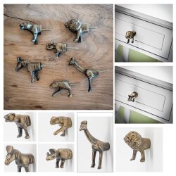 Möbelknopf aus Eisen Antik-Look Türkies,...